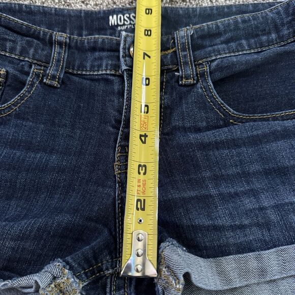 Mossimo Supply Denim Jean Shorts Low Rise Raw Cuffed Hems Juniors Size 9 - Picture 9 of 9